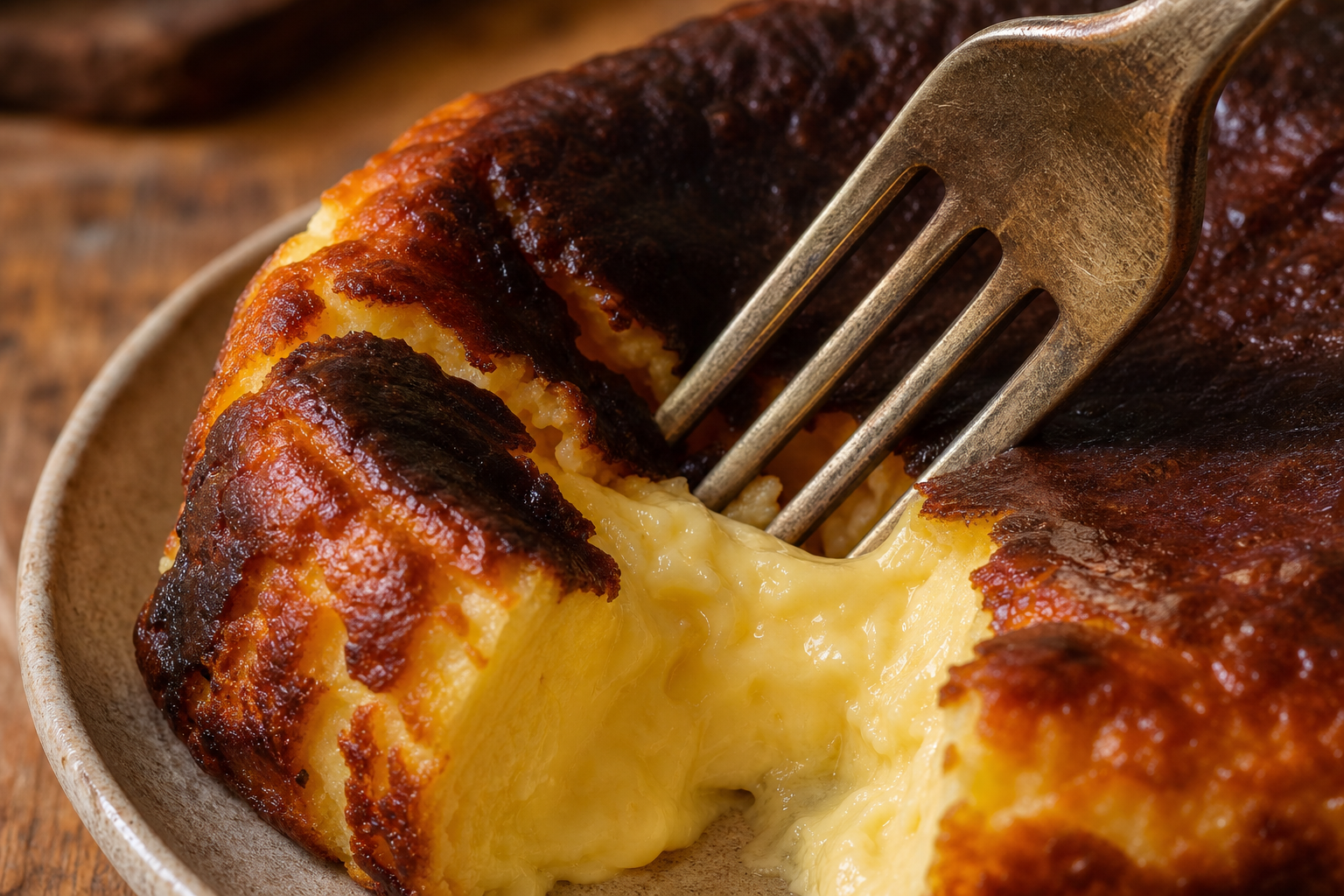 Tarta vasca: la que se quiebra por fuera y se derrite por dentro