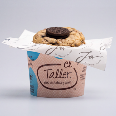 Helado de nutella blanca + súper galletón oreo